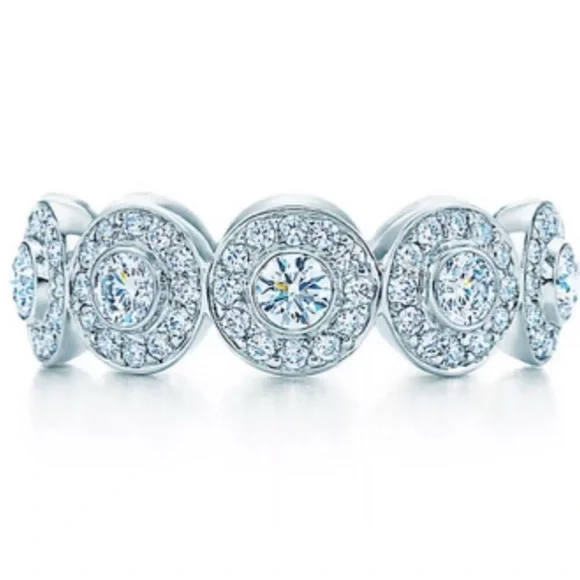 RARE Tiffany & Co. Platinum Diamond Circlet Eternity Band Ring - Picture 5 of 10